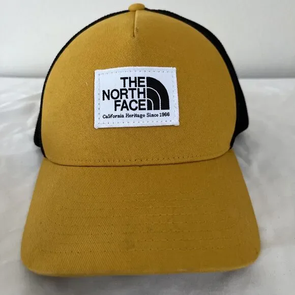 RARE The North Face KEEP IT PATCHED Mustard Trucker Hat, Adjustable- One Size - Picture 3 of 5